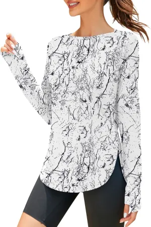 ZHENWEI Women's Long Sleeve Sun Shirt UV Protection Workout Tops Lightweight UPF 50  Golf Gym Hiking Shirts Outdoor Clothing