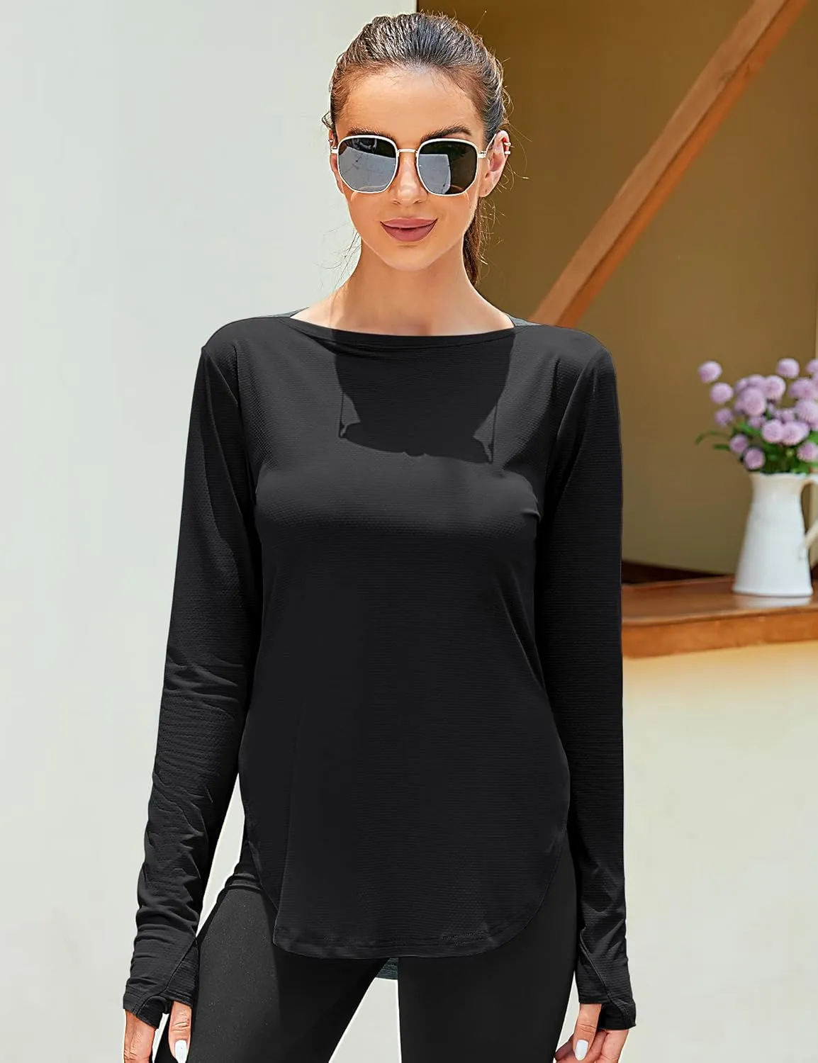 ZHENWEI Women's Long Sleeve Sun Shirt UV Protection Workout Tops Lightweight UPF 50  Golf Gym Hiking Shirts Outdoor Clothing