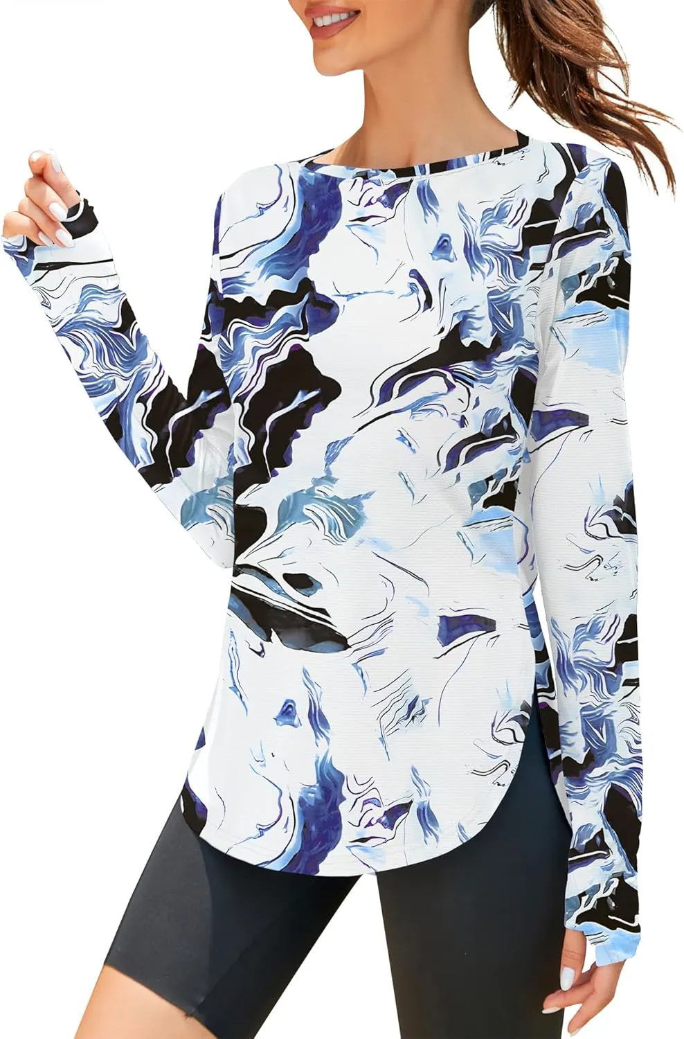 ZHENWEI Women's Long Sleeve Sun Shirt UV Protection Workout Tops Lightweight UPF 50  Golf Gym Hiking Shirts Outdoor Clothing